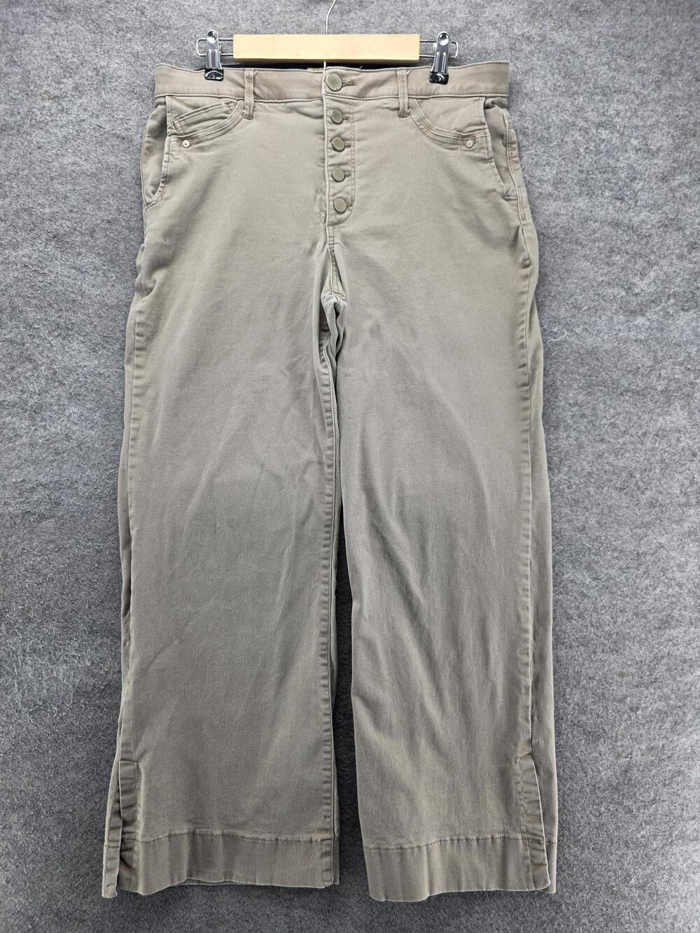 Democracy Pants Womens 14 Beige Chino Twill Relaxed Stretch Pockets 28.5 In